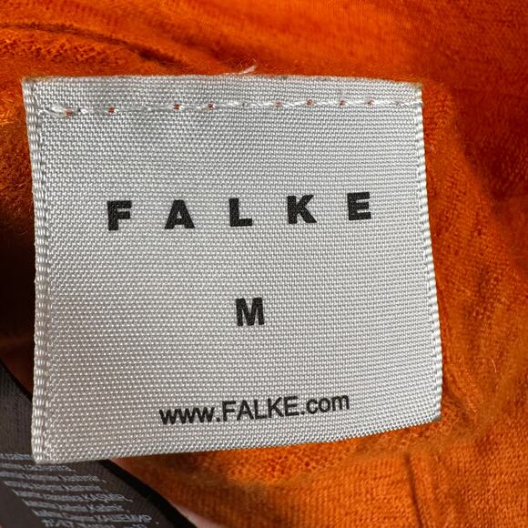 Falke Cashmere Sweater Jumper Long Sleeve Orange European Men's M Cozy Classic - Picture 8 of 12